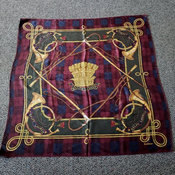 Ralph Lauren Accessories - Vintage Ralph Lauren Black Label Equestrian Silk Scarf